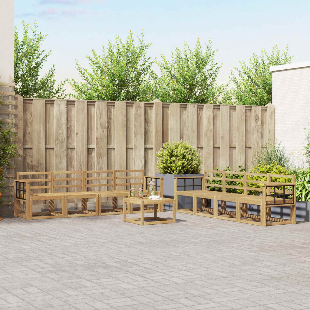 Outdoor-Sofagarnitur 9 pcs Weiß 59 x 59 x 37 cm