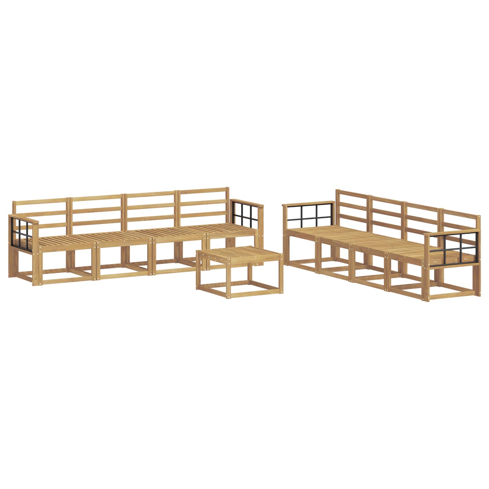 Outdoor-Sofagarnitur 9 pcs Weiß 59 x 59 x 37 cm