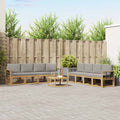 Outdoor-Sofagarnitur 9 pcs Weiß und Hellgrau 59 x 59 x 37 cm