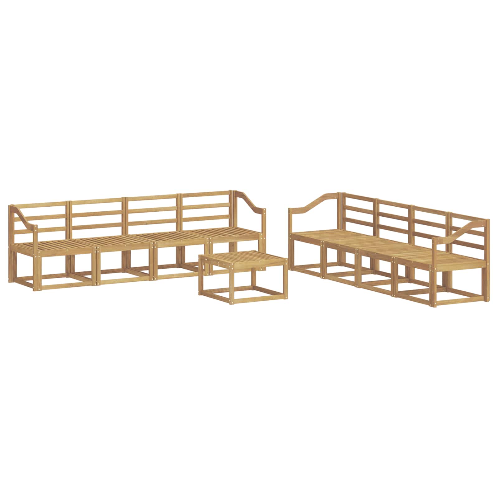 Outdoor-Sofagarnitur 9 pcs Weiß 59 x 59 x 37 cm