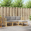 Outdoor-Sofagarnitur 4 pcs Weiß und Hellgrau