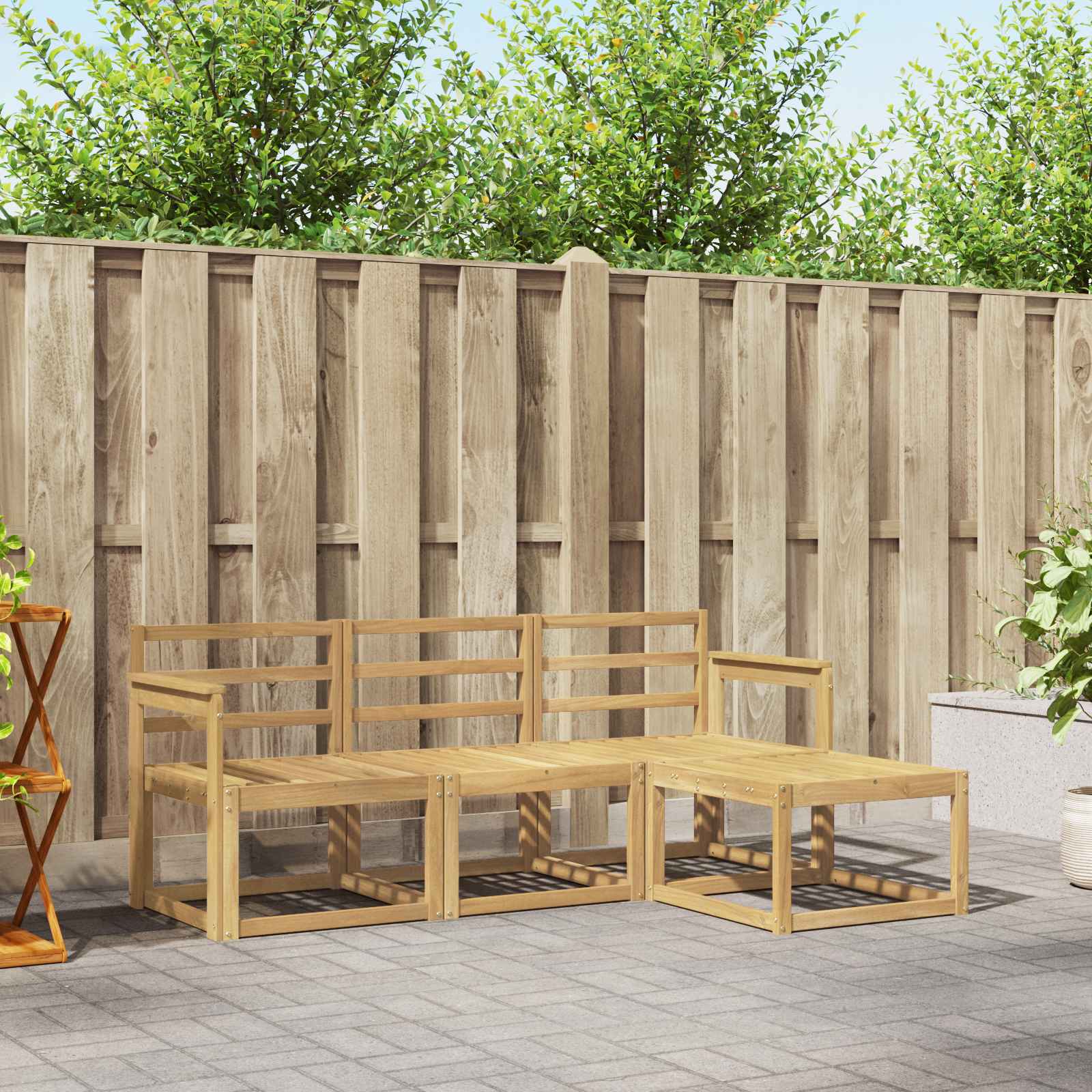 Outdoor-Sofagarnitur 4 pcs Weiß 189,5 x 122,5 x 73 cm