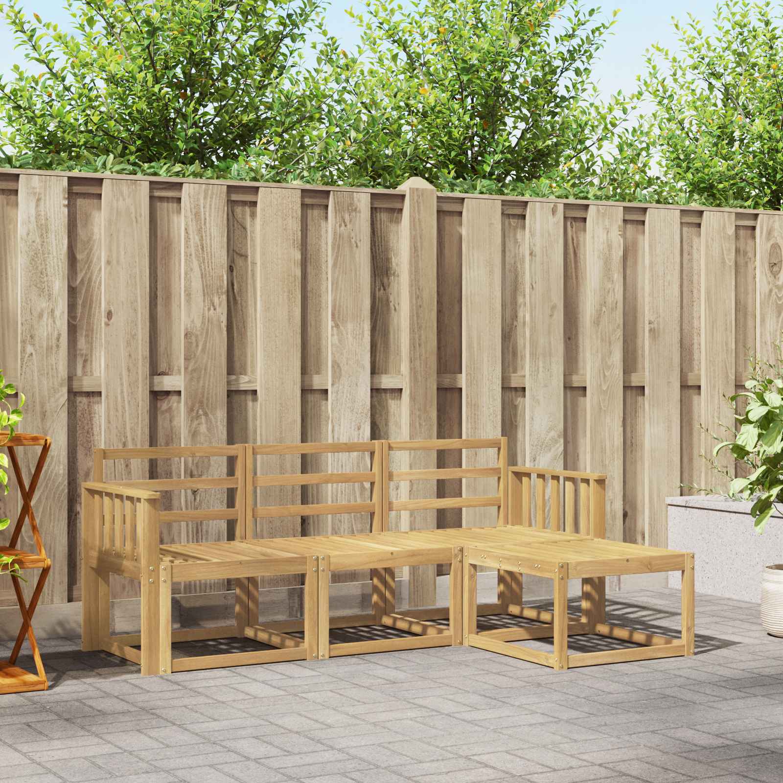 Outdoor-Sofagarnitur 4 pcs Weiß 189,5 x 122,5 x 73 cm
