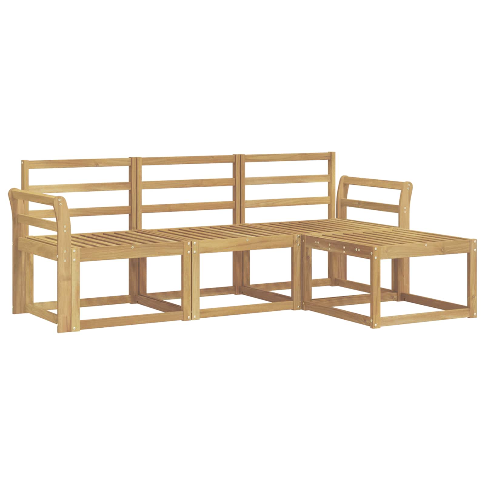 Outdoor-Sofagarnitur 4 pcs Weiß 194 x 122,5 x 73 cm