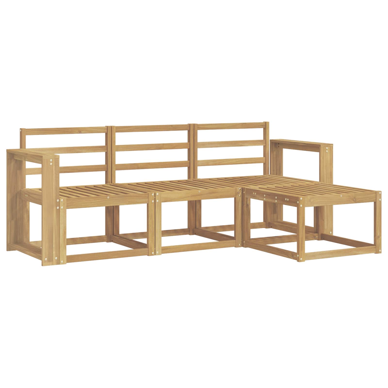 Outdoor-Sofagarnitur 4 pcs Weiß 193,5 x 122,5 x 73 cm