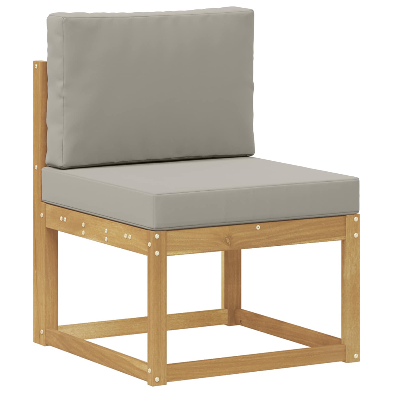 Outdoor-Sofagarnitur 4 pcs Weiß und Hellgrau