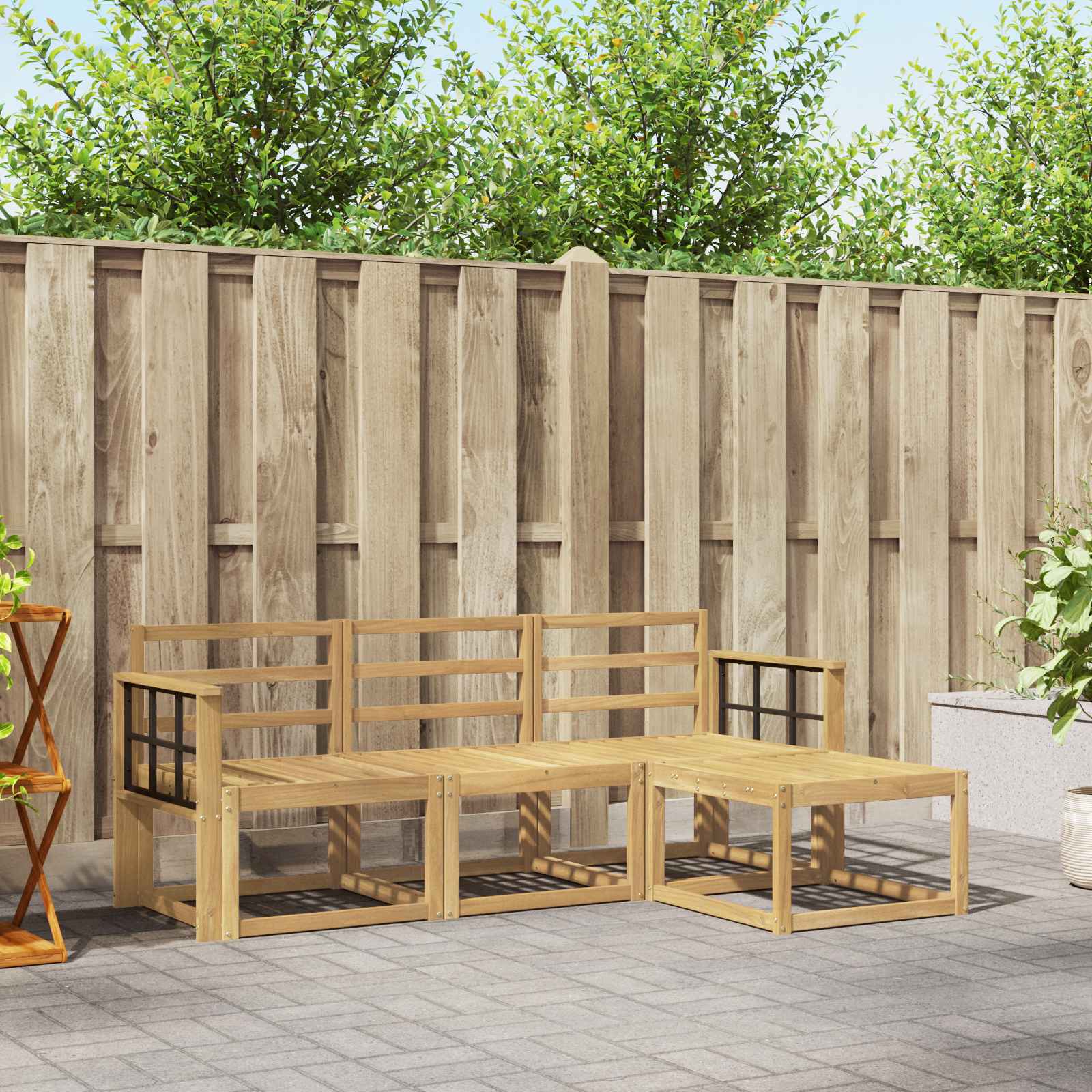 Outdoor-Sofagarnitur 4 pcs Weiß 189,5 x 122,5 x 73 cm