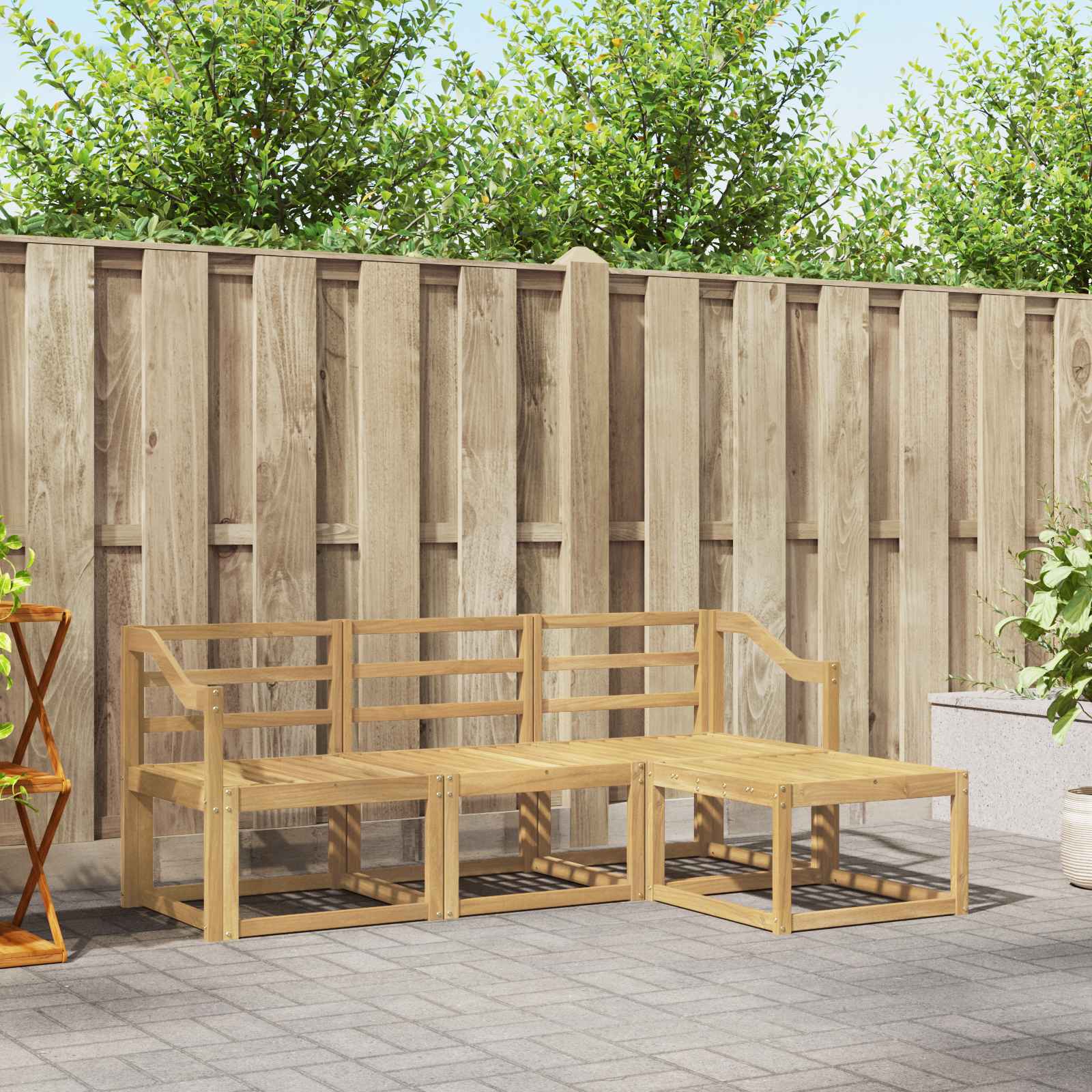 Outdoor-Sofagarnitur 4 pcs Weiß 185,5 x 122,5 x 73 cm
