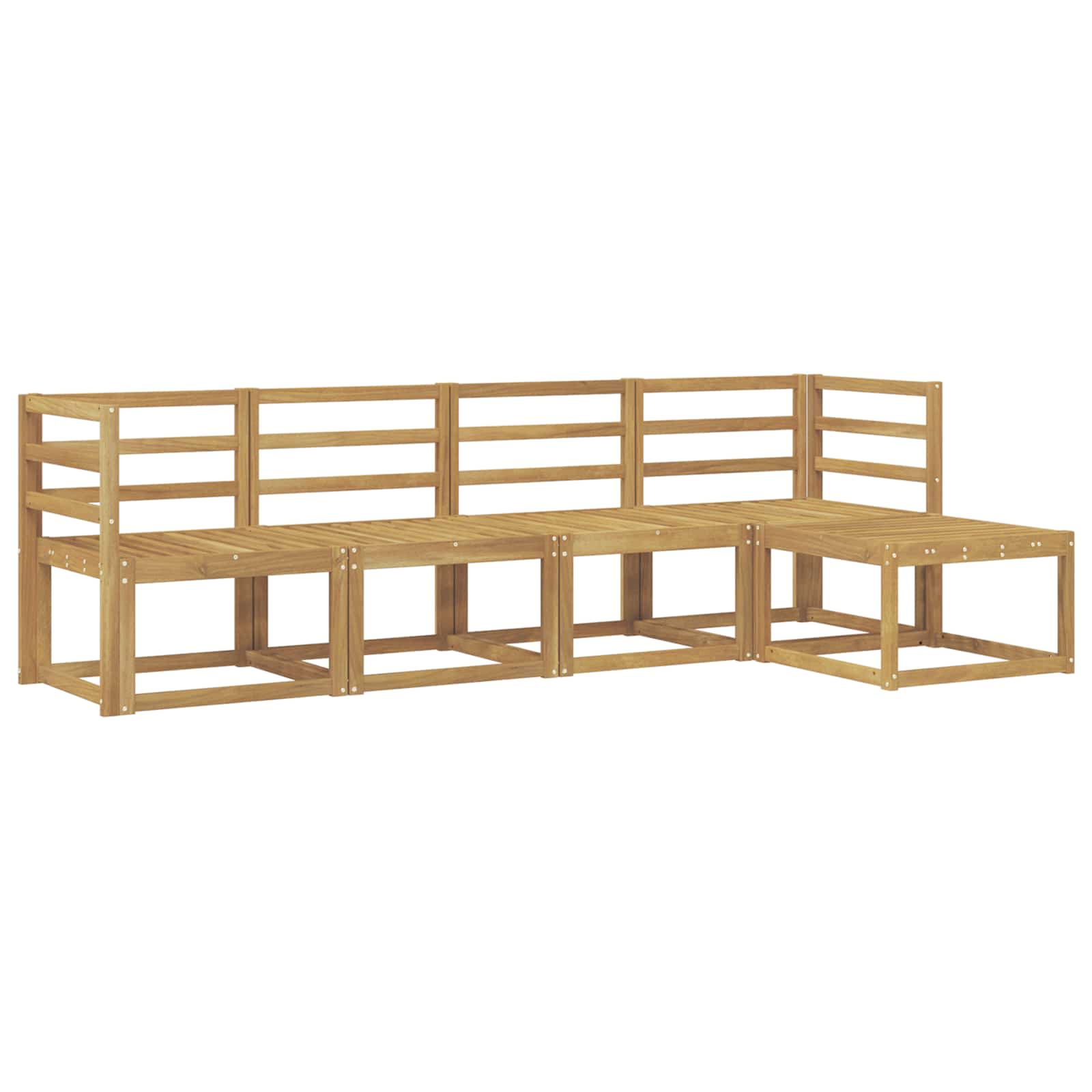 Outdoor-Sofagarnitur 5 pcs Weiß 245 x 122,5 x 73 cm
