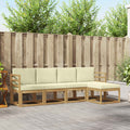 Outdoor-Sofagarnitur mit Kissen 5 pcs Weiß und Creme