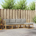 Outdoor-Sofagarnitur 5 pcs Weiß und Hellgrau