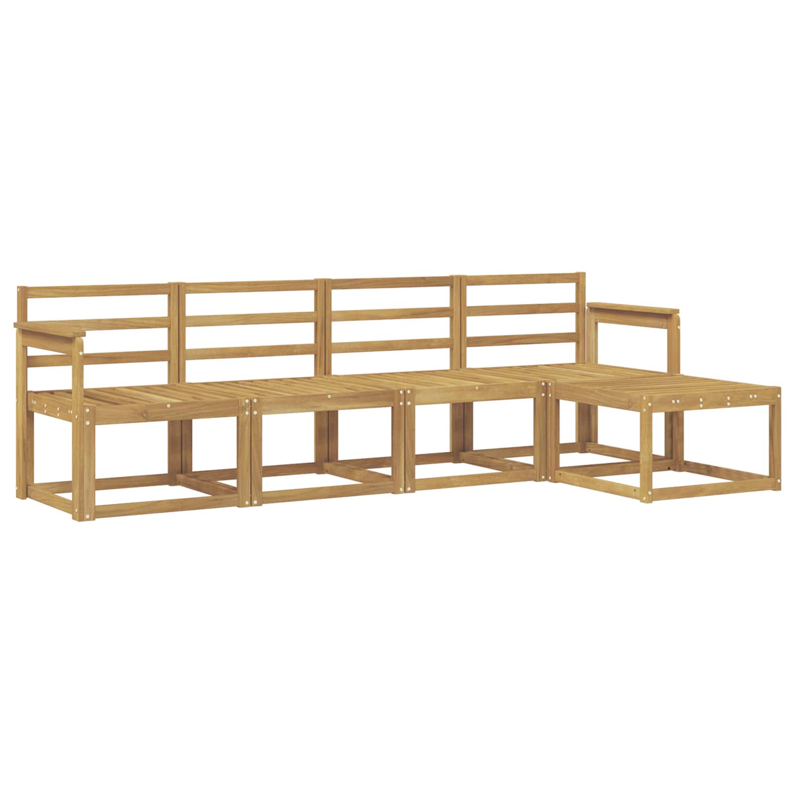 Outdoor-Sofagarnitur 5 pcs Weiß 249 x 122,5 x 73 cm