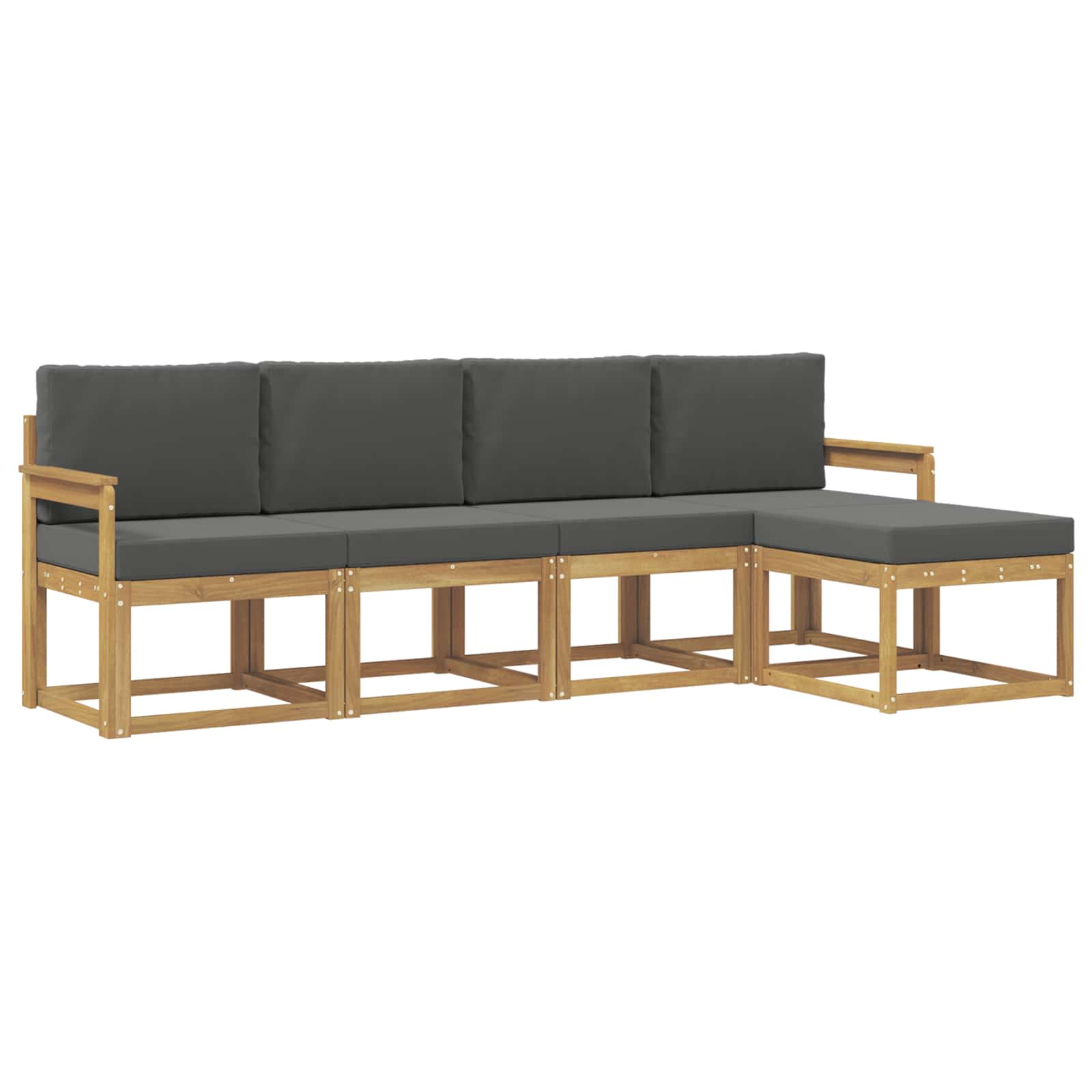 Outdoor-Sofagarnitur mit Kissen 5 pcs Weiß und Anthrazit