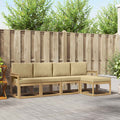 Outdoor-Sofagarnitur mit Kissen 5 pcs Weiß und Beige