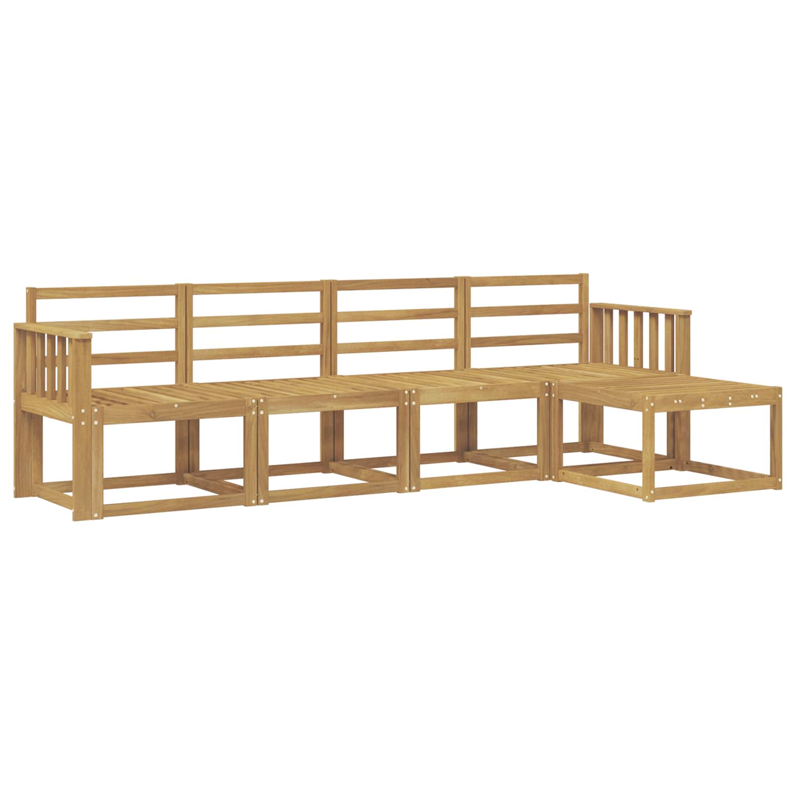 Outdoor-Sofagarnitur 5 pcs Weiß 249 x 122,5 x 73 cm
