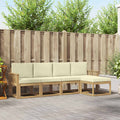 Outdoor-Sofagarnitur mit Kissen 5 pcs Weiß und Creme