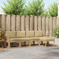 Outdoor-Sofagarnitur mit Kissen 5 pcs Weiß und Beige