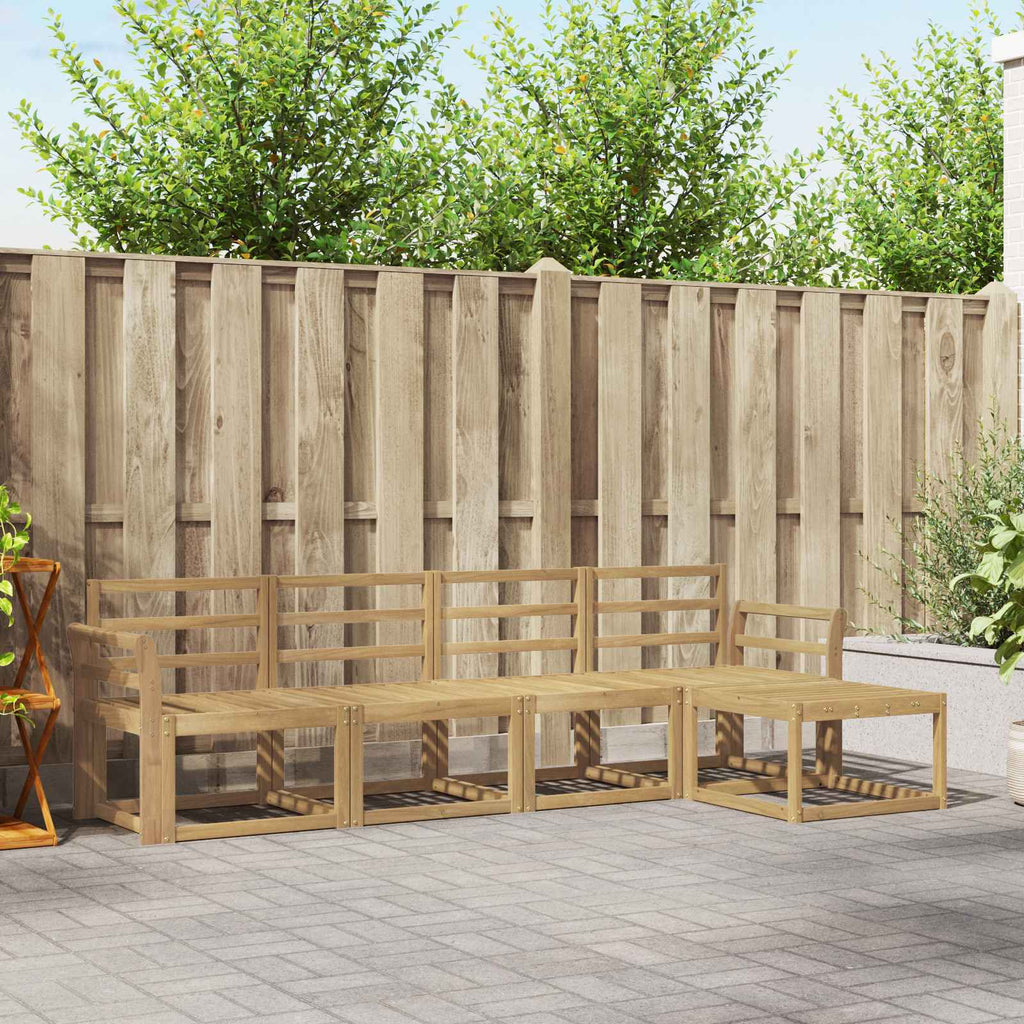Outdoor-Sofagarnitur 5 pcs Weiß 253 x 122,5 x 73 cm