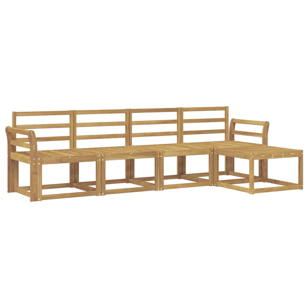 Outdoor-Sofagarnitur 5 pcs Weiß 253 x 122,5 x 73 cm