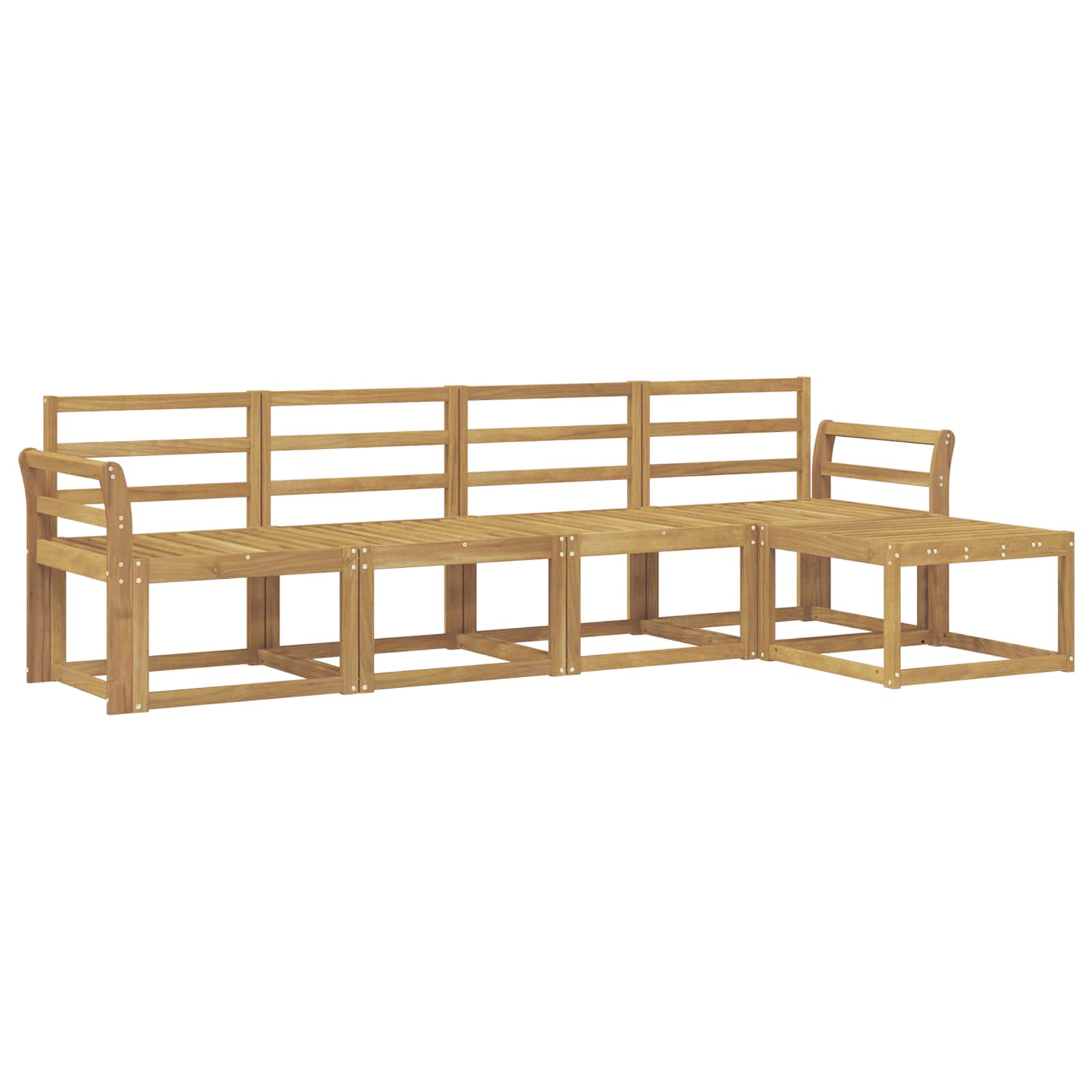 Outdoor-Sofagarnitur 5 pcs Weiß 253 x 122,5 x 73 cm