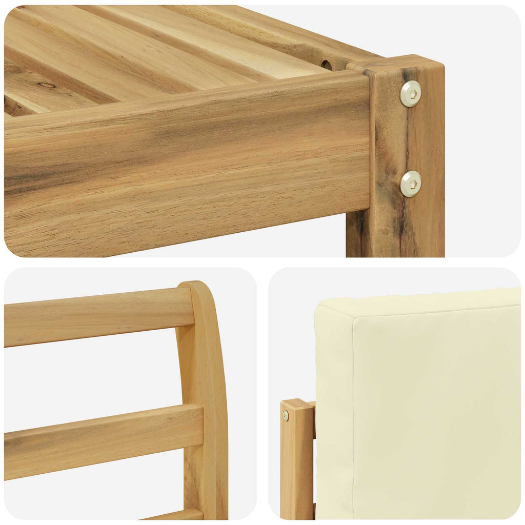 Outdoor-Sofagarnitur mit Kissen 5 pcs Massivholz Akazie