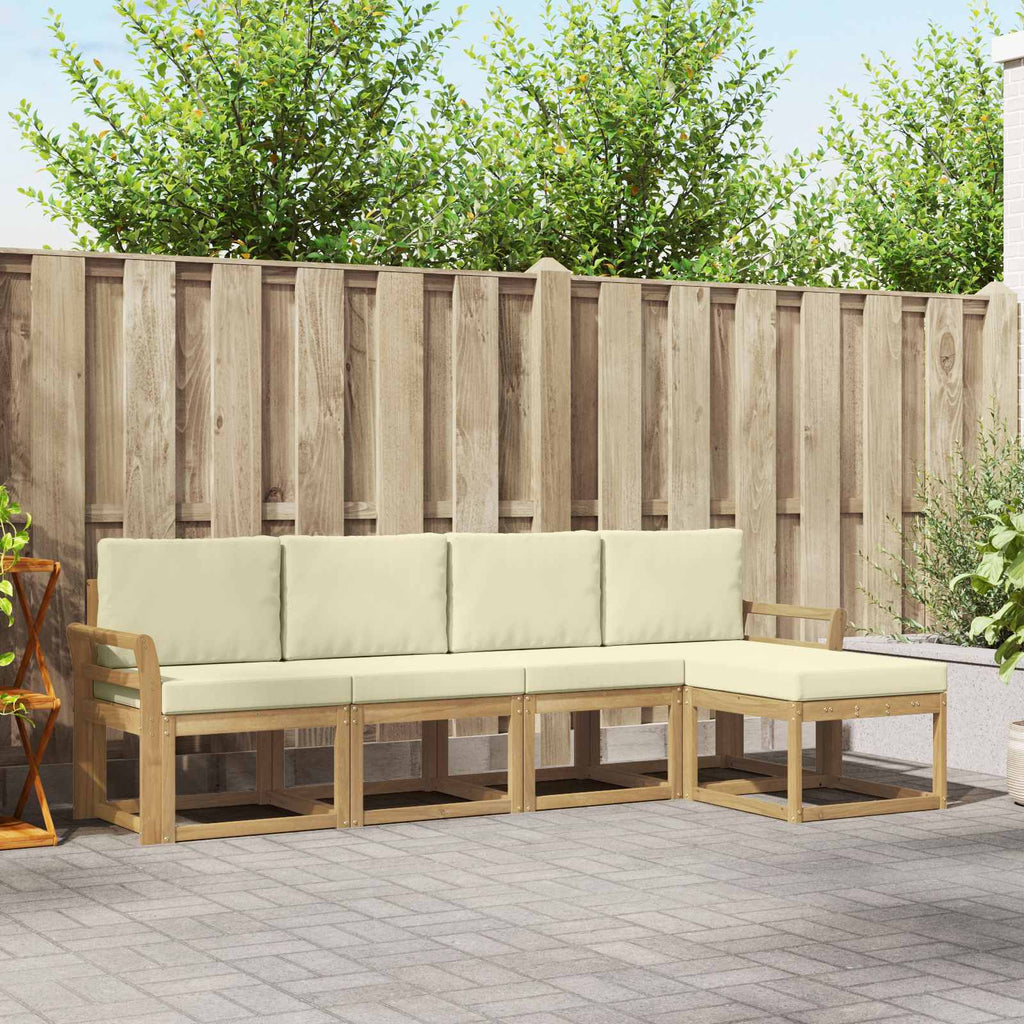 Outdoor-Sofagarnitur mit Kissen 5 pcs Massivholz Akazie