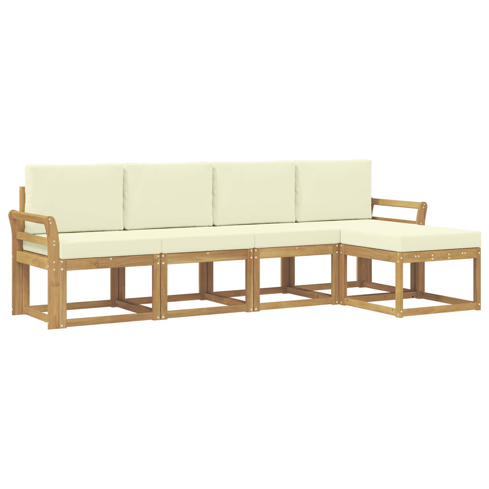 Outdoor-Sofagarnitur mit Kissen 5 pcs Massivholz Akazie