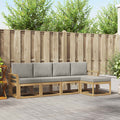 Outdoor-Sofagarnitur 5 pcs Weiß und Hellgrau