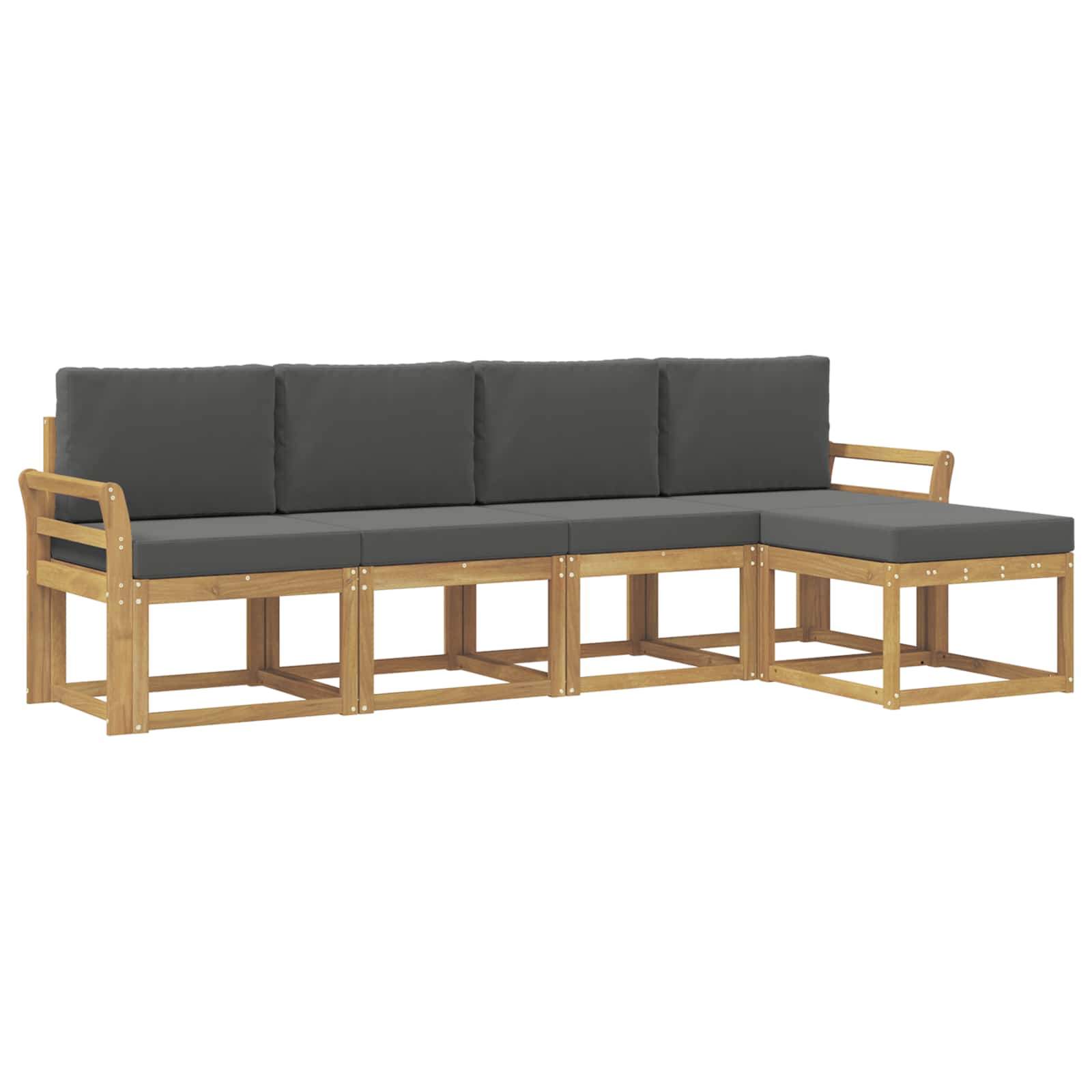Outdoor-Sofagarnitur mit Kissen 5 pcs Weiß und Anthrazit