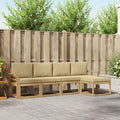 Outdoor-Sofagarnitur mit Kissen 5 pcs Weiß und Beige