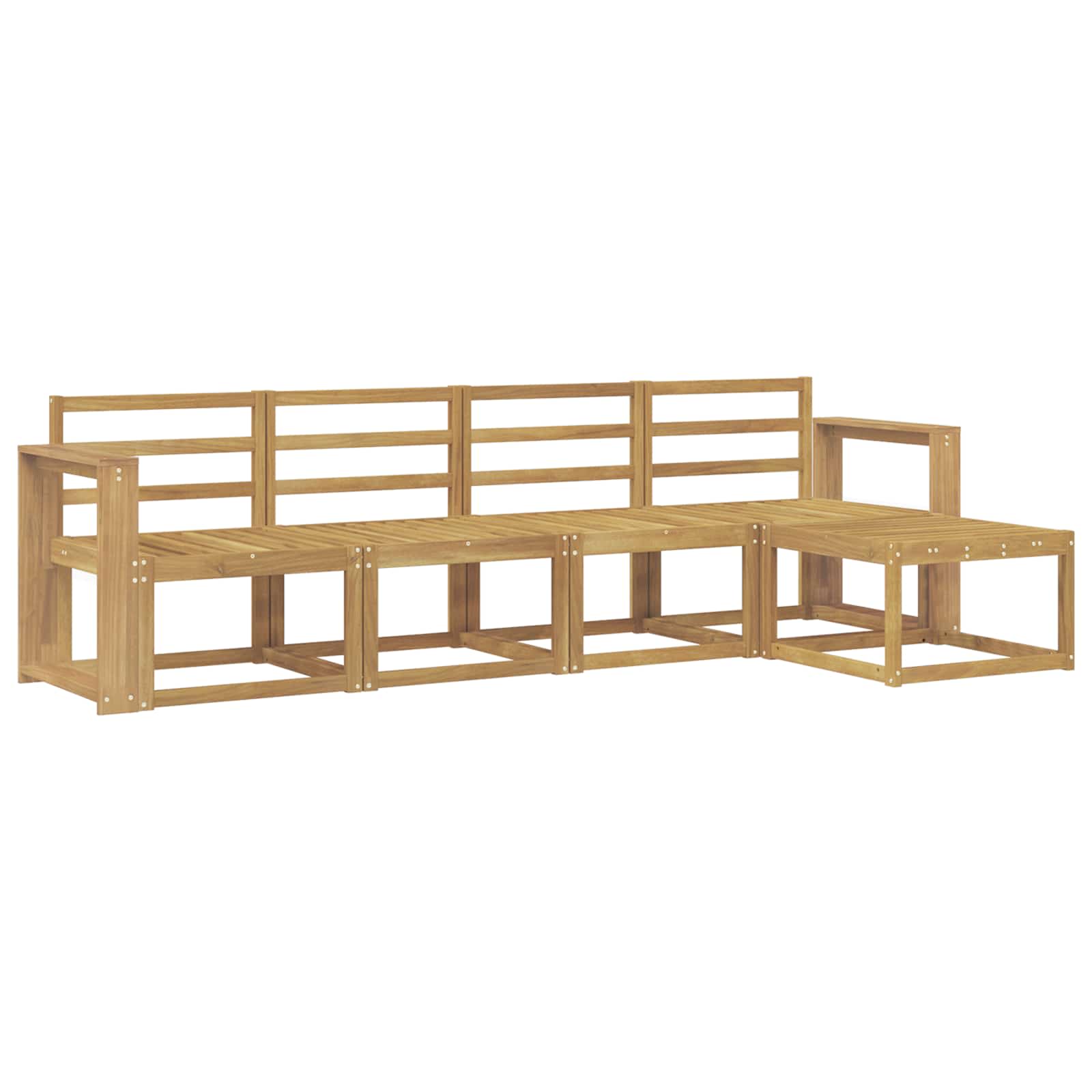 Outdoor-Sofagarnitur 5 pcs Weiß 257 x 122,5 x 73 cm