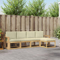 Outdoor-Sofagarnitur mit Kissen 5 pcs Weiß und Creme