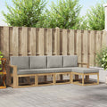 Outdoor-Sofagarnitur 5 pcs Weiß und Hellgrau