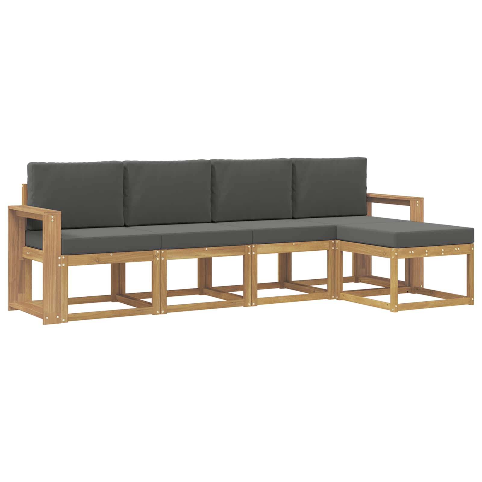 Outdoor-Sofagarnitur mit Kissen 5 pcs Weiß und Anthrazit