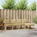 Outdoor-Sofagarnitur mit Kissen 5 pcs Weiß und Beige