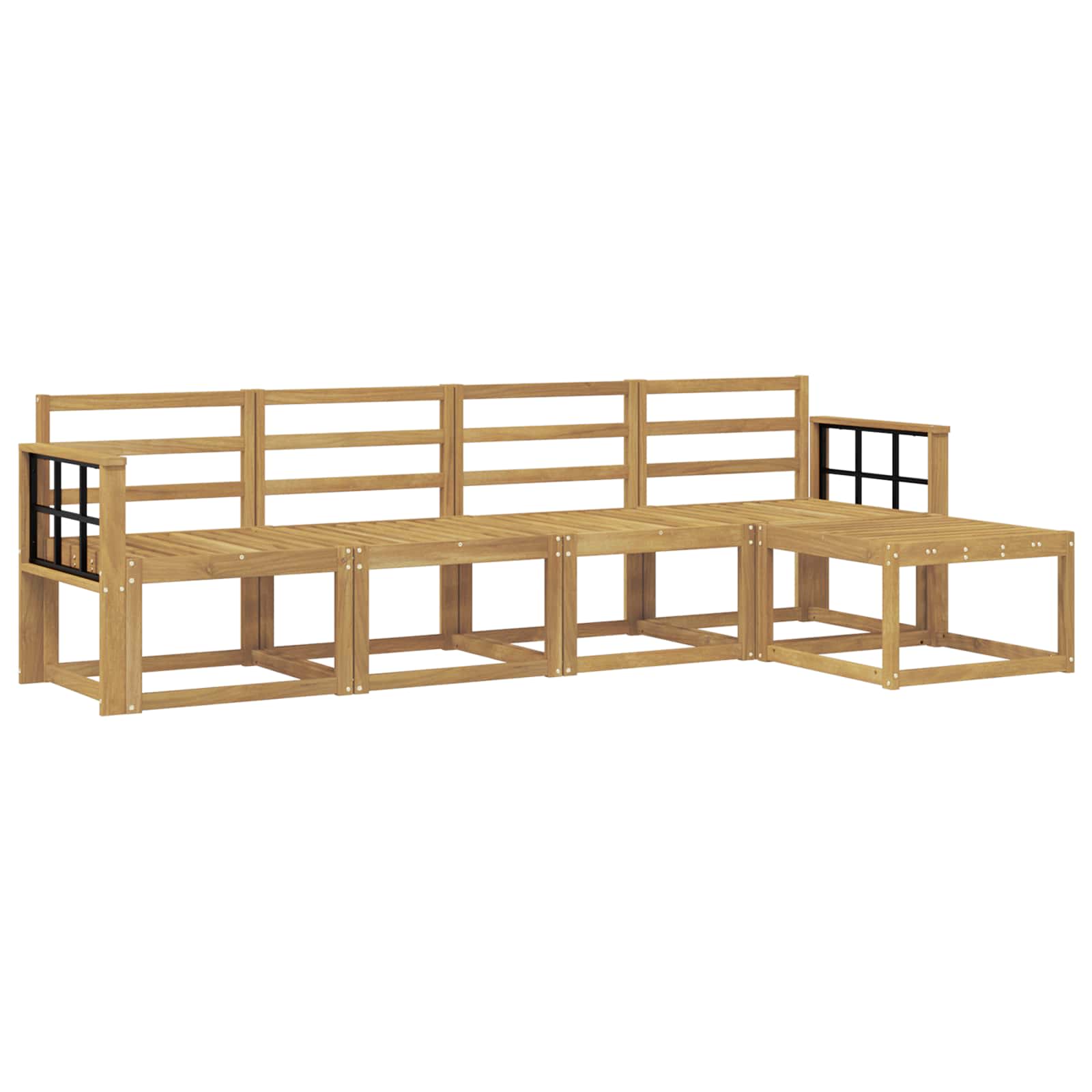 Outdoor-Sofagarnitur 5 pcs Weiß 249 x 122,5 x 73 cm