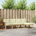 Outdoor-Sofagarnitur mit Kissen 5 pcs Weiß und Creme
