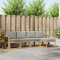 Outdoor-Sofagarnitur 5 pcs Weiß und Hellgrau