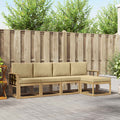 Outdoor-Sofagarnitur mit Kissen 5 pcs Weiß und Beige