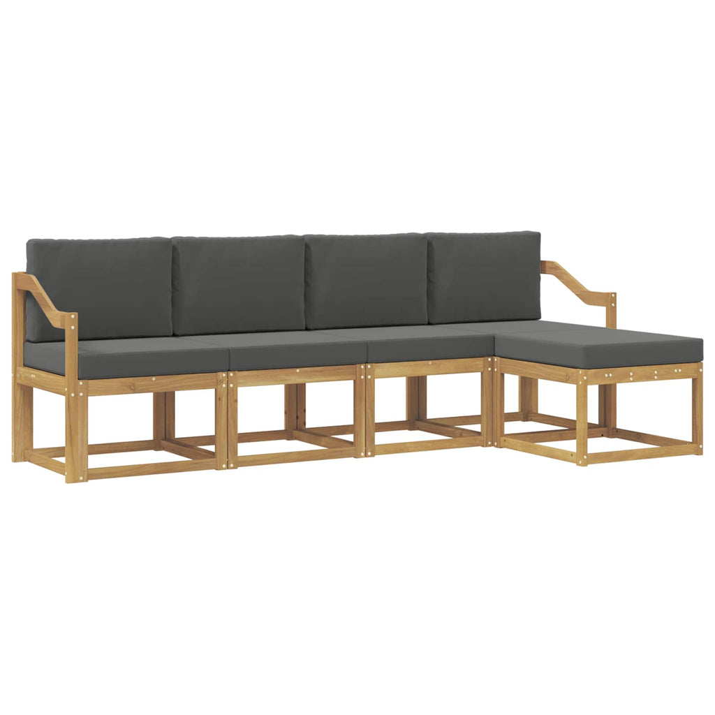 Outdoor-Sofagarnitur mit Kissen 5 pcs Weiß und Anthrazit