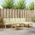 Outdoor-Sofagarnitur mit Kissen 6 pcs Weiß und Creme