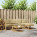 Outdoor-Sofagarnitur mit Kissen 6 pcs Weiß und Beige