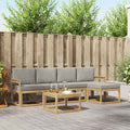 Outdoor-Sofagarnitur 6 pcs Weiß und Hellgrau 59 x 59 x 37 cm