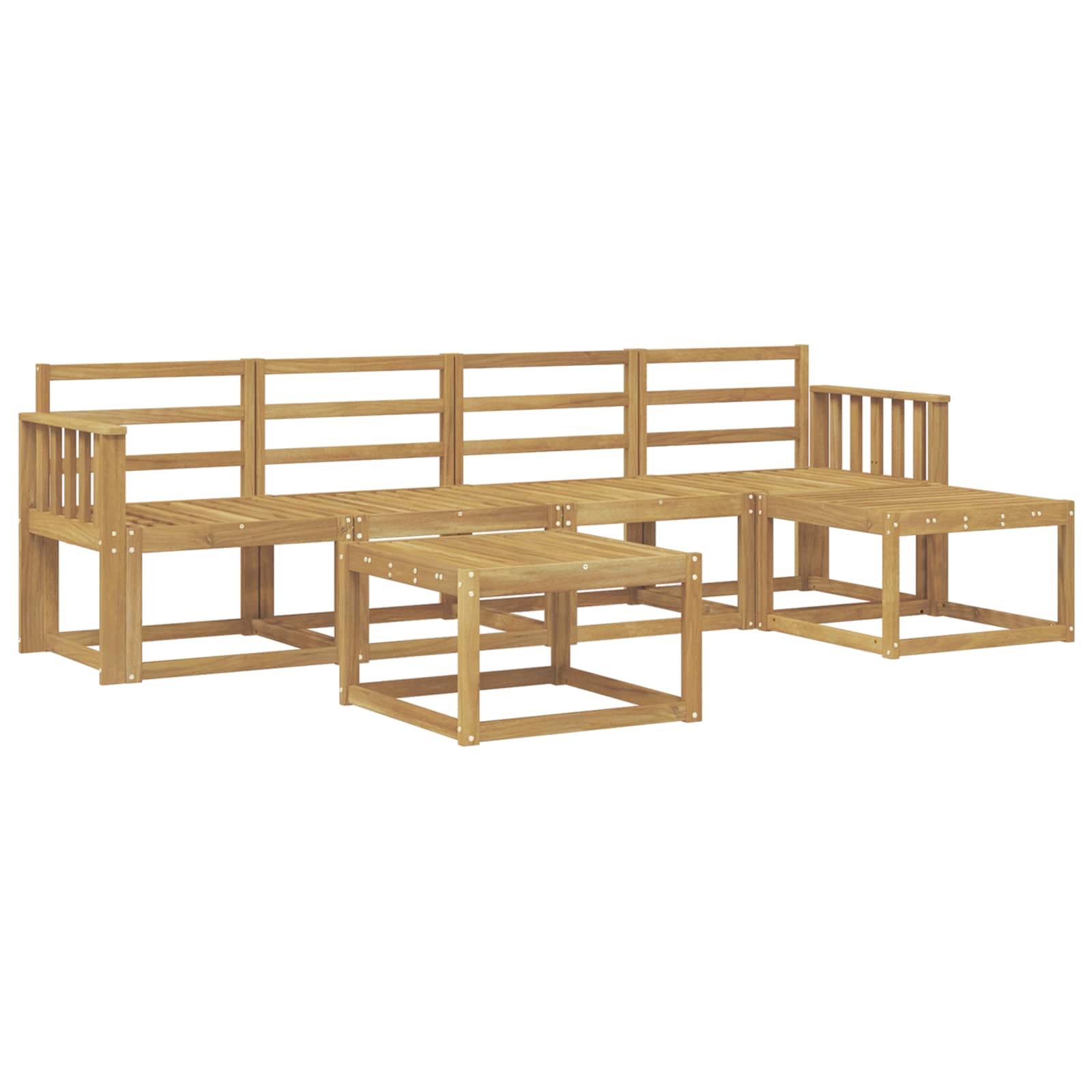 Outdoor-Sofagarnitur 6 pcs Weiß 59 x 59 x 37 cm