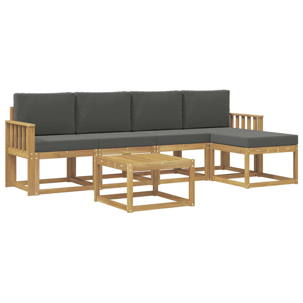 Outdoor-Sofagarnitur mit Kissen 6 pcs Weiß und Anthrazit