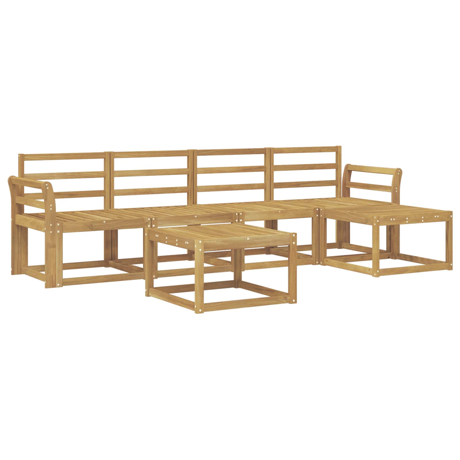Outdoor-Sofagarnitur 6 pcs Weiß 59 x 59 x 37 cm