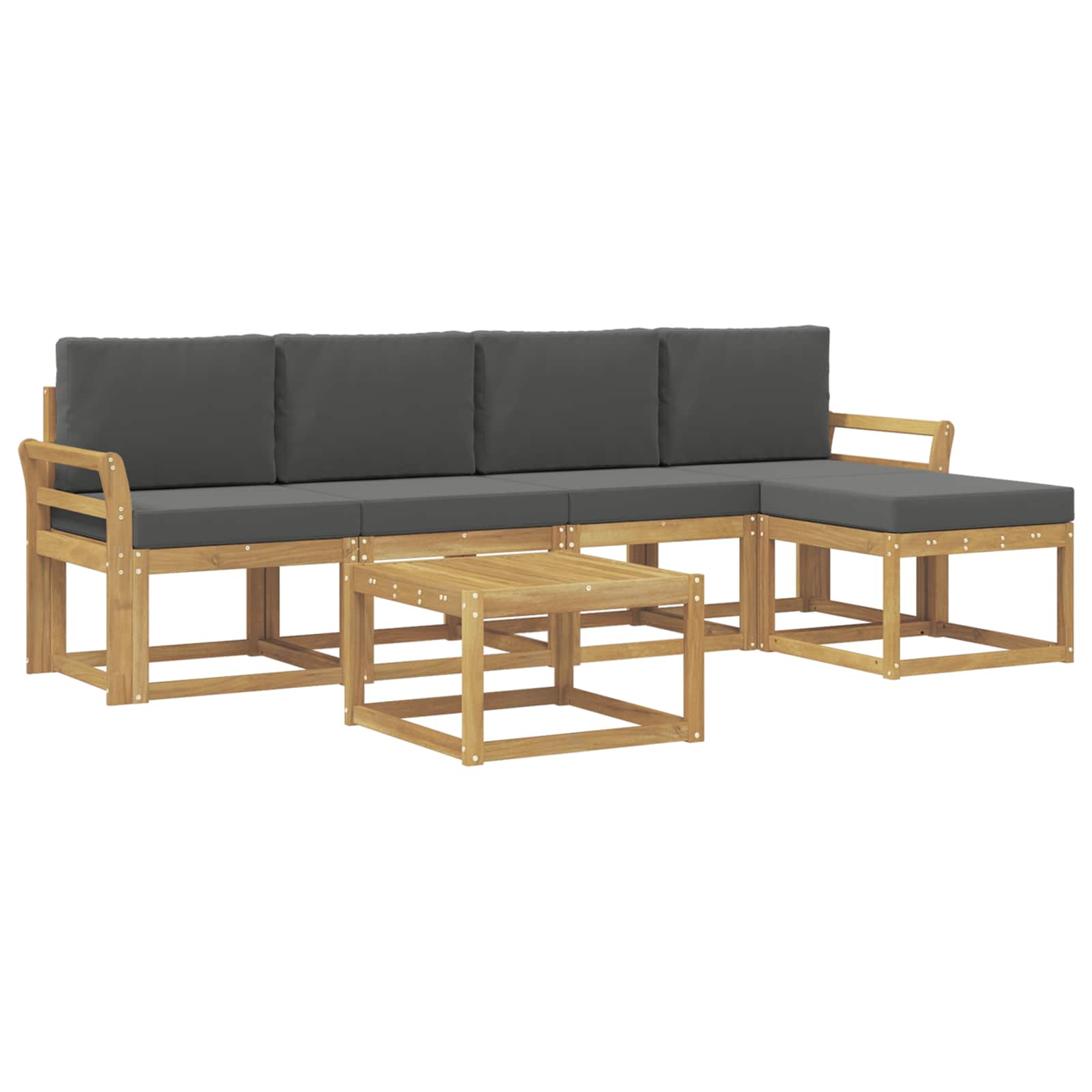 Outdoor-Sofagarnitur mit Kissen 6 pcs Weiß und Anthrazit