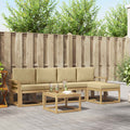 Outdoor-Sofagarnitur mit Kissen 6 pcs Weiß und Beige