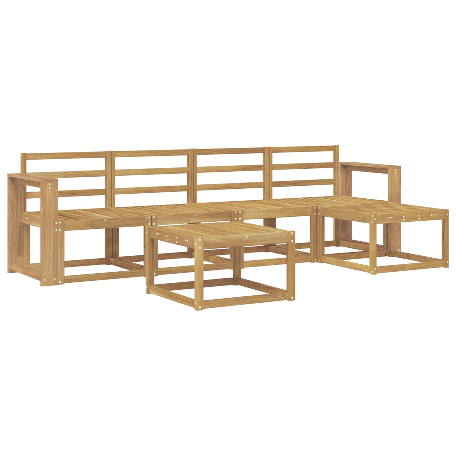 Outdoor-Sofagarnitur 6 pcs Weiß 59 x 59 x 37 cm