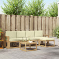 Outdoor-Sofagarnitur mit Kissen 6 pcs Weiß und Creme